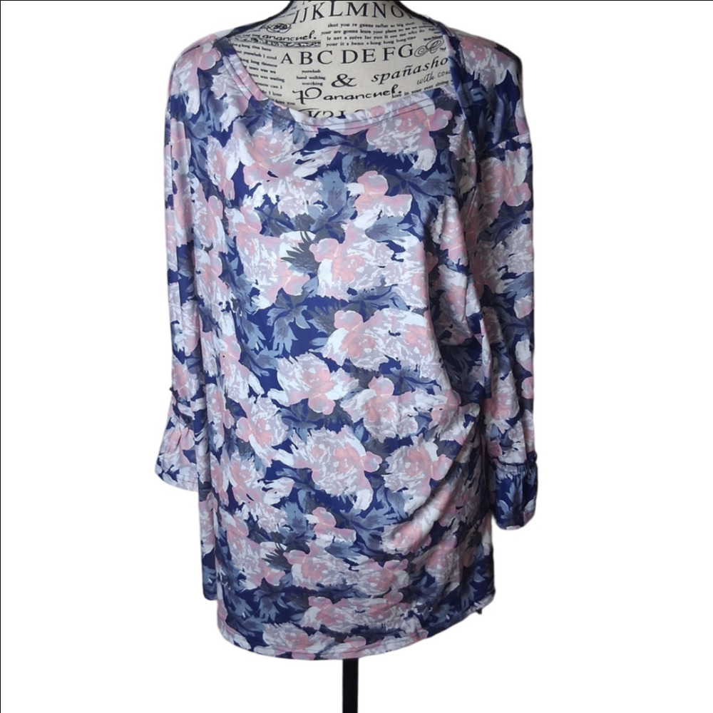 3x Nwt Floral Print Women's Top Bell Sleeve